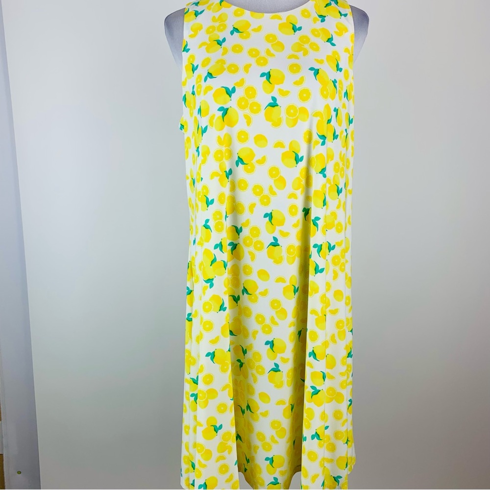 Pappagallo Lemon Print Dress Large